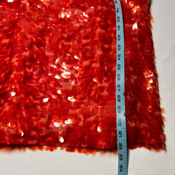 Zara Red Sequin Mini Dress Sparkle Slip Party Cocktail New Years Blogger Fave M - Picture 9 of 16